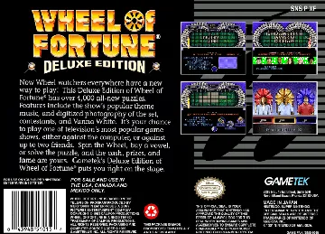 Wheel of Fortune - Deluxe Edition (USA) box cover back